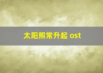 太阳照常升起 ost